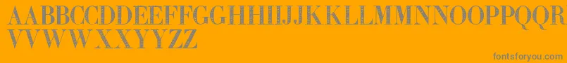 Zierinitialen2-Schriftart – Graue Schriften auf orangefarbenem Hintergrund