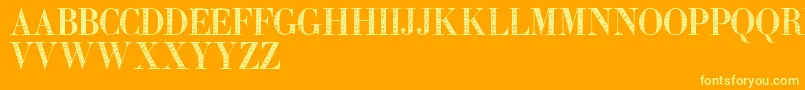 Zierinitialen2-Schriftart – Gelbe Schriften auf orangefarbenem Hintergrund