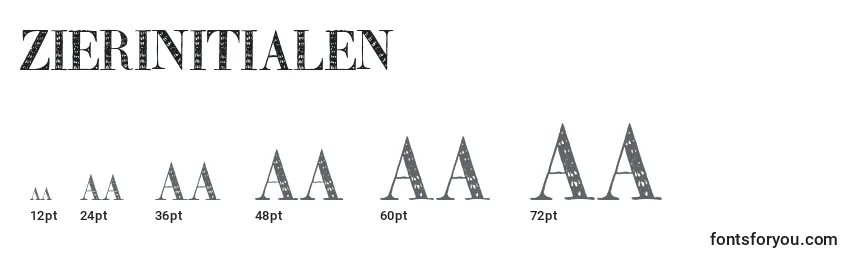 Размеры шрифта Zierinitialen2