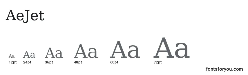 Размеры шрифта AeJet