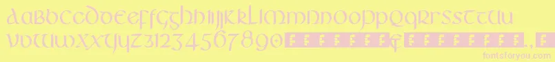 Huggles Font – Pink Fonts on Yellow Background