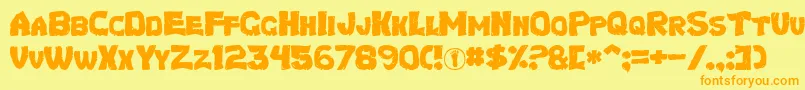 TurtlesNormal Font – Orange Fonts on Yellow Background