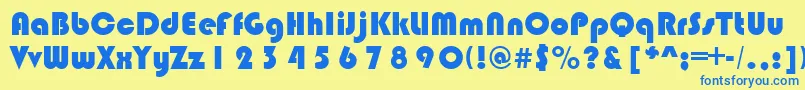 BlimpoRegular Font – Blue Fonts on Yellow Background