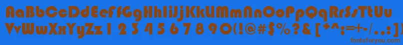 BlimpoRegular Font – Brown Fonts on Blue Background