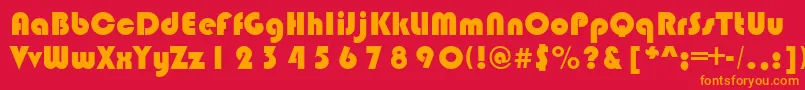 BlimpoRegular Font – Orange Fonts on Red Background