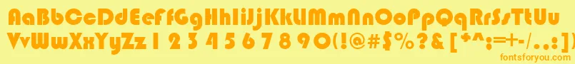 BlimpoRegular Font – Orange Fonts on Yellow Background