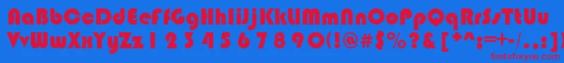 BlimpoRegular Font – Red Fonts on Blue Background