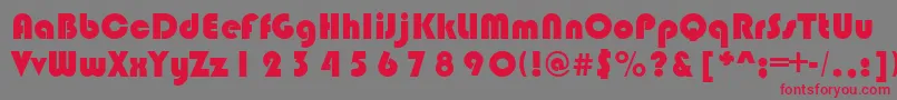 Шрифт BlimpoRegular – красные шрифты на сером фоне