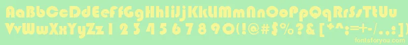 BlimpoRegular Font – Yellow Fonts on Green Background