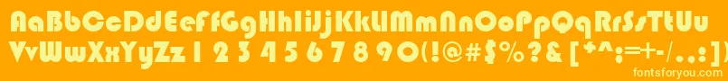 BlimpoRegular Font – Yellow Fonts on Orange Background