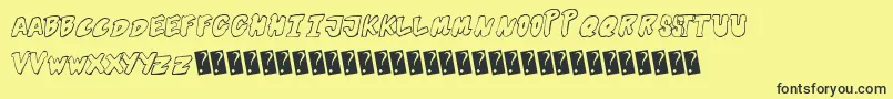 Futuristicoutline Font – Black Fonts on Yellow Background