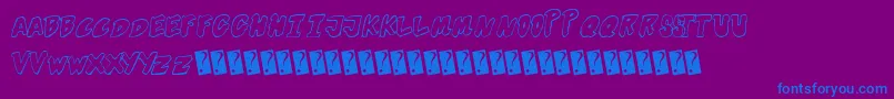 Futuristicoutline Font – Blue Fonts on Purple Background