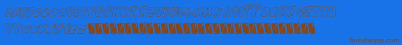 Futuristicoutline Font – Brown Fonts on Blue Background