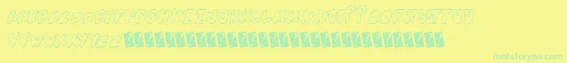 fuente Futuristicoutline – Fuentes Verdes Sobre Fondo Amarillo