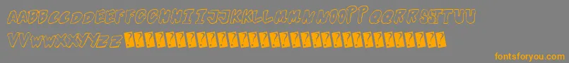 Futuristicoutline Font – Orange Fonts on Gray Background