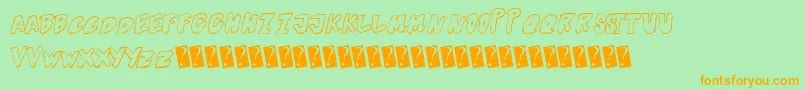Lisätietoja Futuristicoutline-fontista Futuristicoutline-fontti – oranssit fontit vihreällä taustalla