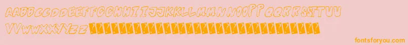 Lisätietoja Futuristicoutline-fontista Futuristicoutline-fontti – oranssit fontit vaaleanpunaisella taustalla