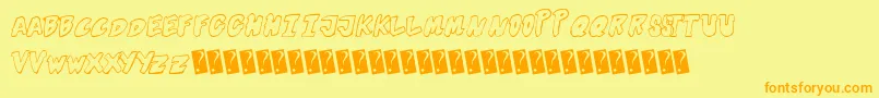 Lisätietoja Futuristicoutline-fontista Futuristicoutline-fontti – oranssit fontit keltaisella taustalla