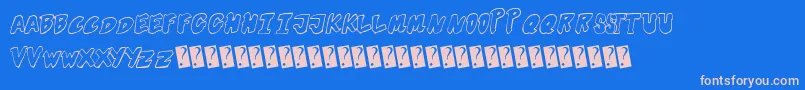 fuente Futuristicoutline – Fuentes Rosadas Sobre Fondo Azul