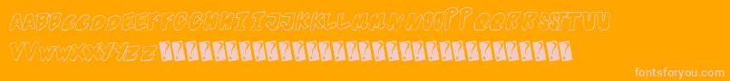 Futuristicoutline Font – Pink Fonts on Orange Background