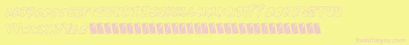 Futuristicoutline Font – Pink Fonts on Yellow Background