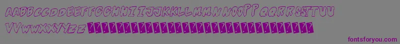 Futuristicoutline-fontti – violetit fontit harmaalla taustalla
