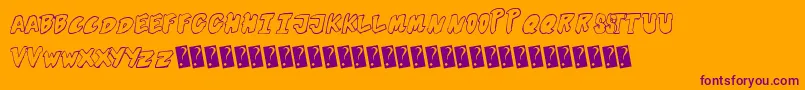 Futuristicoutline Font – Purple Fonts on Orange Background
