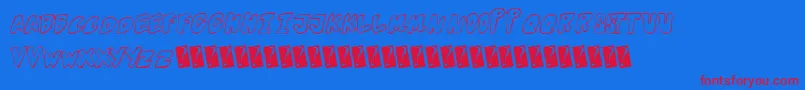 Futuristicoutline Font – Red Fonts on Blue Background