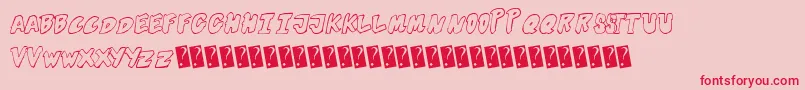 Futuristicoutline Font – Red Fonts on Pink Background
