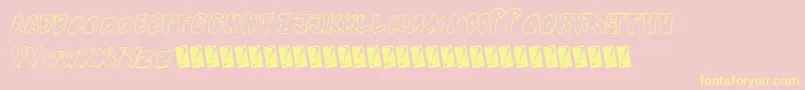 Futuristicoutline Font – Yellow Fonts on Pink Background