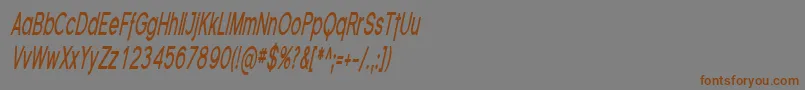 フォントFlorsn07 – 茶色の文字が灰色の背景にあります。