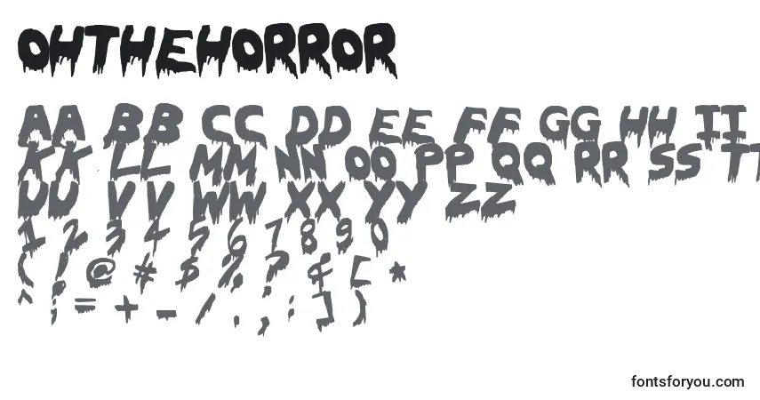 Шрифт Ohthehorror – алфавит, цифры, специальные символы