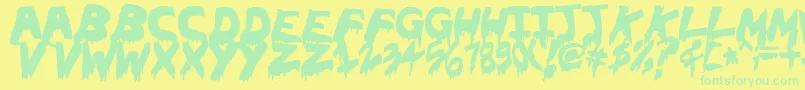Ohthehorror Font – Green Fonts on Yellow Background