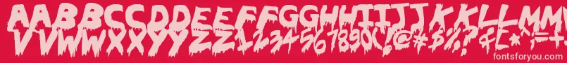 Ohthehorror Font – Pink Fonts on Red Background