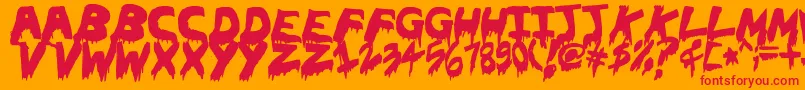 fuente Ohthehorror – Fuentes Rojas Sobre Fondo Naranja
