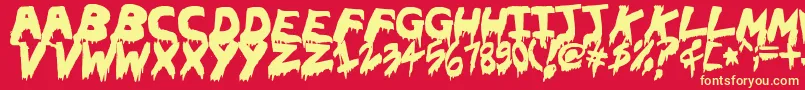 フォントOhthehorror – 黄色の文字、赤い背景
