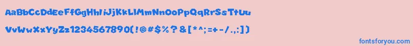 Marionett Font – Blue Fonts on Pink Background
