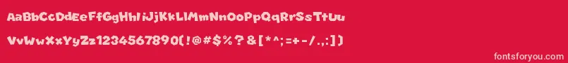 Marionett Font – Pink Fonts on Red Background