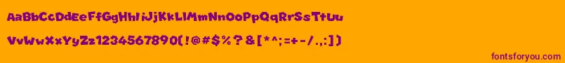 Marionett Font – Purple Fonts on Orange Background