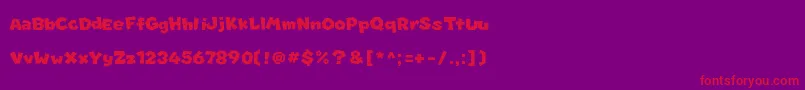 Marionett-Schriftart – Rote Schriften auf violettem Hintergrund