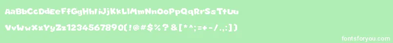 フォントMarionett – 緑の背景に白い文字