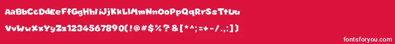 フォントMarionett – 赤い背景に白い文字