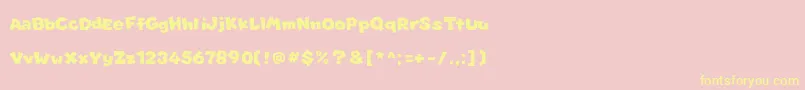 Marionett Font – Yellow Fonts on Pink Background