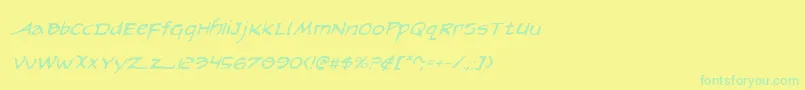 Ariloni Font – Green Fonts on Yellow Background