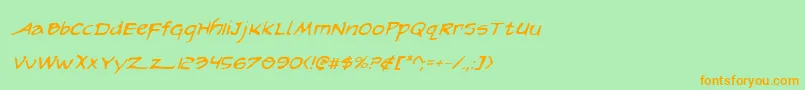 Ariloni Font – Orange Fonts on Green Background