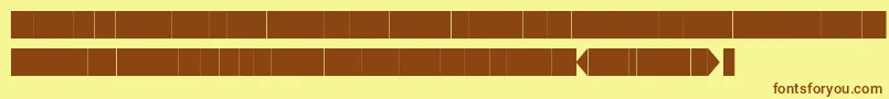 フォントKglaughterlinesbase – 茶色の文字が黄色の背景にあります。