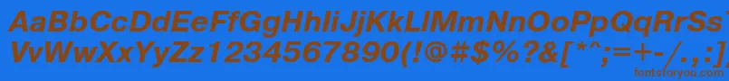 Prg76C Font – Brown Fonts on Blue Background