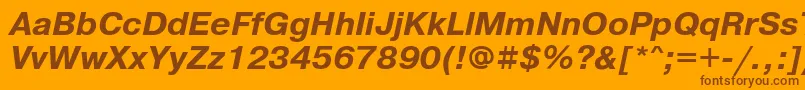 Prg76C Font – Brown Fonts on Orange Background