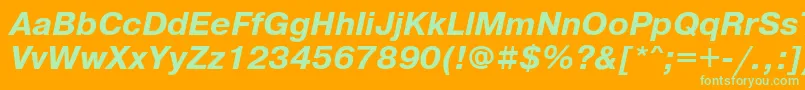 Prg76C Font – Green Fonts on Orange Background