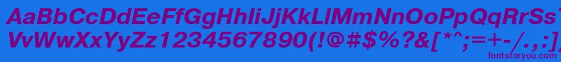 Prg76C Font – Purple Fonts on Blue Background